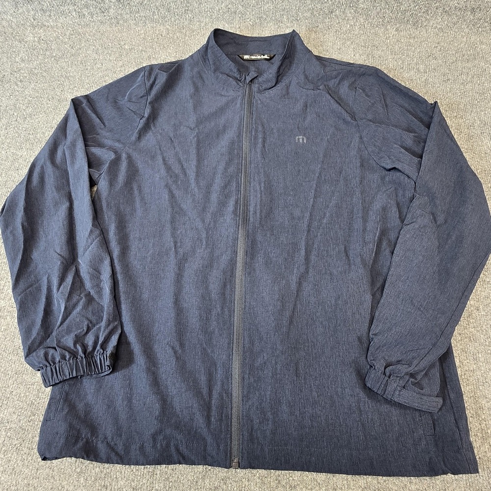 Travis Mathew Jacket Mens Large Blue Golf Windbreaker Lightweight Full Zip